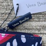 Vera Bradley  Lighten Up Zip ID Case Navy Blue Pink Travel Coin Pouch Keyring Photo 2