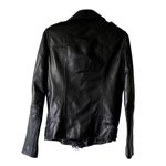 AllSaints Billie Leather Biker Jacket Size XS CL Black Photo 3