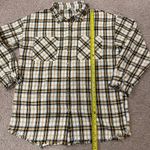 L LOVE Women's Boho Retro Oversize Fringe Flannel Shirt Yellow Photo 4