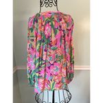 Lilly Pulitzer Silk Blouse ELSA Lulu Flamingo's Small S Pink Photo 3