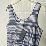 Lysse Mulholland Striped Sleeveless Knit Midi Tank Dress Blue White Large Photo 1