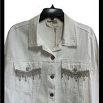 Savanna Jane White Jacket Size Large Denim White Western Glam Rhinestone NWT Photo 1