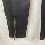 ZARA  Black Celebrity Faux Suede Biker Moto Zip Skinny Jeans S Photo 4