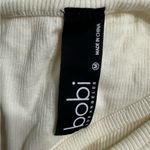 Bobi  Cutout Shoulder Top Women's Medium Cream Long Sleeve Pullover Ribbed Photo 4