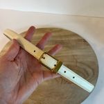 Liz Claiborne Vintage 90s White Genuine Leather Golden Buckle Belt Size Large Photo 1