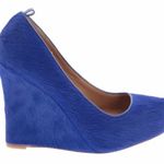 Ann Taylor cobalt blue-platform calf hair wedge heels with ankle buckle strap 7 Photo 10
