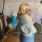 Urban Outfitters Nwt  Metallic Eyelash Knit Pullover Sweater Gray Size Medium Photo 87