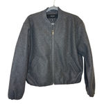 VERO MODA Gray Wool Blend Bomber Jacket M Minimalist Streetwear Scandinavian Photo 0