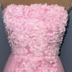 Faeriesty Elegant Pink Strapless Mini Sheer Overlay Women’s Prom Dress Size Small Photo 3