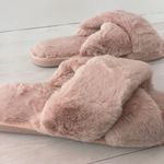 Pink Plush Slippers, Size 9/10 Photo 1