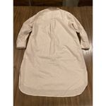 Mersea cotton Button Up essential Shirt Dress Long Sleeve striped Belted S Tan Photo 2