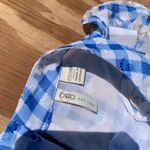 Cato Blue Checkered Floral Hi-Lo ’s Blouse 22/24W spring summer plus cottagecore Photo 3