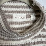 Cyrus Devotion by  Gray and Cream Striped Turtleneck Sweater Small Photo 1