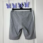 Adidas  women’s gray white double stripe‎ stretch cotton leggings shorts medium Photo 3