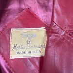 Vintage Vegas by Martin Bernard Red Leather Blazer Jacket Button Front India 46 Size M Photo 2