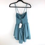 Halara Breezeful Crisscross Lace Up Ruffle Hem Flowy Mini Quick Dry Dress Blue S Photo 6