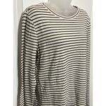 Time and Tru Womens XL Striped Long Sleeve Layering T Shirt Spandex Crew Top White Photo 1