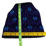 EDELWEISS SKIWEAR Winter Hat Black Purple Geometric Knit Pattern VINTAGE Unisex Photo 3