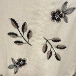 Joie  Size M Square Scoop Neck Embroidered Floral Linen Blend Midi Tank Dress Photo 2