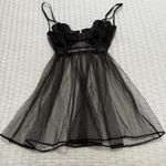Victoria's Secret Victoria’s Women’s Black Nude Mesh Babydoll Lingerie Lace 34C Sheer Mesh Photo 4