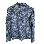 San Soleil Womens Long Sleeve Shirt Size Small Blue Top 1/4 Zip Diamond UV UPF Photo 1
