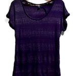 Old Navy Vintage  blue top Small Petite metallic stripe layer t-shirt Y2K festive Photo 0