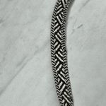 Gold Tone Hammered Metal Chain Link with Woven Tie Necklace Black Photo 7