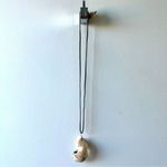 Shell necklace blue bead bohemian beach handmade 90s y2k hippie flowy vintage White Photo 2