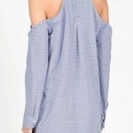 DO+BE Black Stripes Cold Shoulder Shirt Dress Photo 2