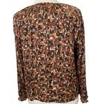 Gap Brown fall floral long sleeve work blouse Photo 3