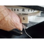 Tea & Cup Black White Striped Long Sleeve Back Zip Knee Length Dress Size Small Photo 7