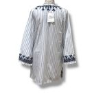 Roberta Roller Rabbit NWT Roller Rabbit Size S M Cotton Embroidered Floral Tunic Blouse Boho Cottage Photo 4