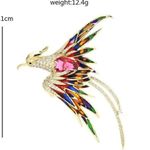 Multicolor Crystal Phoenix Brooch Pin Enamel Flying Beauty Bird Party New in bag Photo 2