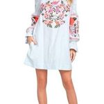 Free People Fleur De Jour Embroidered Off The Shoulder Mini Dress size XS Photo 0