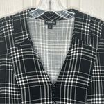 Torrid 0 Fit And Flare Top Bell Sleeves Black White Checkered Plaid Sz 12 L Photo 6