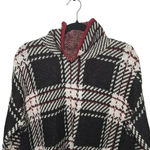 DKNY NWOT  Women’s Plaid Pullover Sweater Black, White & Red Size Medium Photo 3