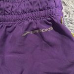 Brooks Athletic Shorts Purple and Green Lightweight Performance Photo 3