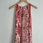 Max Studio  Handkerchief Halter Dress Orange Aztec Swing Fall Cowgirl Resortwear Photo 5