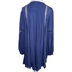 Free People Navy Babydoll Lace Inset Swing Tunic Boho Long Sleeve Dress Sz Small Photo 8