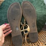 Tory Burch  Marion Tan Quilted T-Strap Sandals Photo 2