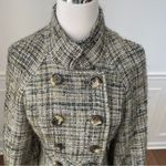 Badgley Mischka Tweed Double Breasted Coat Green 2 Photo 5