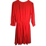 ASOS Elegant Red Dress Pleated Skirt Button Detail Rayon NWT Size 6 Cocktail Photo 5
