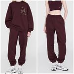 ANINE BING  Karter Jogger Sweatpants in Dark Burgundy Size Medium Photo 1