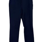 ZARA Chino Crop Trouser Dress Pant Stretch Straight Leg Pockets 6 Navy Blue Photo 0