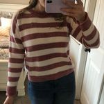 Love Tree Chenille Pink And White Stripped Sweater Photo 0