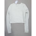 BP Cardigan Sweater Womens Size XS Ivory Cropped Cable Knit Button-Front Photo 3