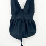 Free People  FP Womens Beach Party Benji Linen Blend‎ Plunge Peplum Top Size 8 Photo 3