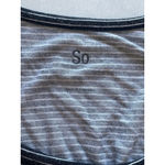 SO Women's  Black White Striped Tie-Side Tank Top S Photo 2