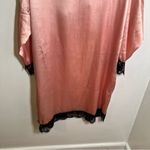 Satin Robe Light Pink Black Lace Trim M Size M Photo 8
