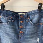 Madewell 10” High-Rise Skinny Jeans Button Fly Distressed denim casual dark Wash Photo 2